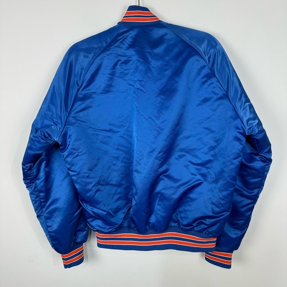 Vintage Chalk Line Retro Broncos NFL Silky Bomber Jacket y2k 90s Football Blue - Picture 2 of 7